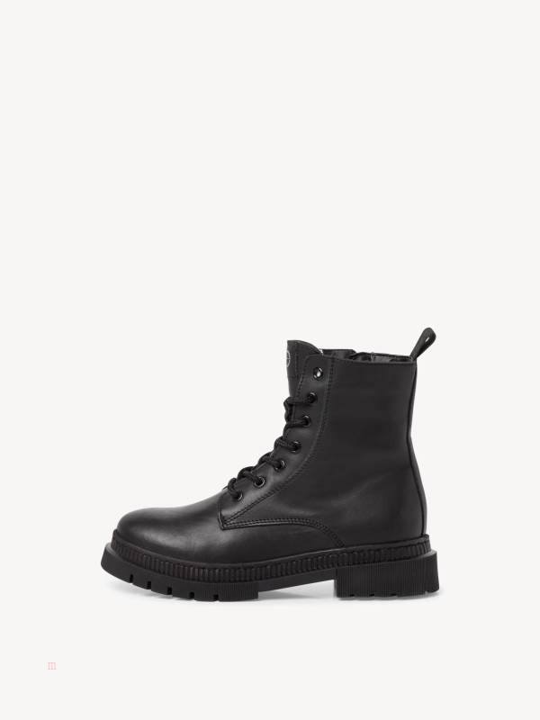 Tamaris Spets-Up Ankelboots Svarta | QZAOVJ059
