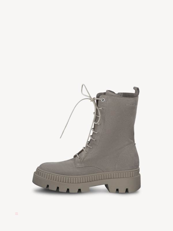 Tamaris Spets-Up Ankelboots Taupe | SMDBNY738