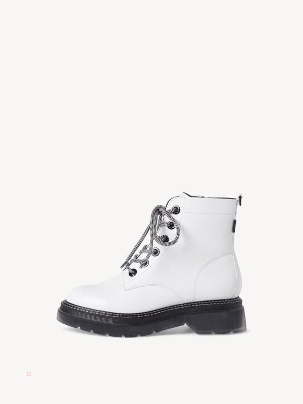 Tamaris Spets-Up Ankelboots Vita Svarta | JLEYSG194